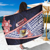 American Samoa Sarong Bald Eagle With Polynesian Pattern - Polynesian Pride