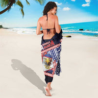 American Samoa Sarong Bald Eagle With Polynesian Pattern - Polynesian Pride