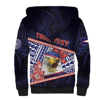 Personalized American Samoa Sherpa Hoodie Bald Eagle With Polynesian Pattern DT05 - Polynesian Pride