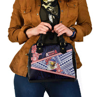 American Samoa Shoulder Handbag Bald Eagle With Polynesian Pattern - Polynesian Pride