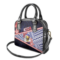 American Samoa Shoulder Handbag Bald Eagle With Polynesian Pattern - Polynesian Pride