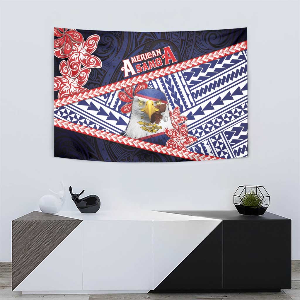 American Samoa Tapestry Bald Eagle With Polynesian Pattern - Polynesian Pride