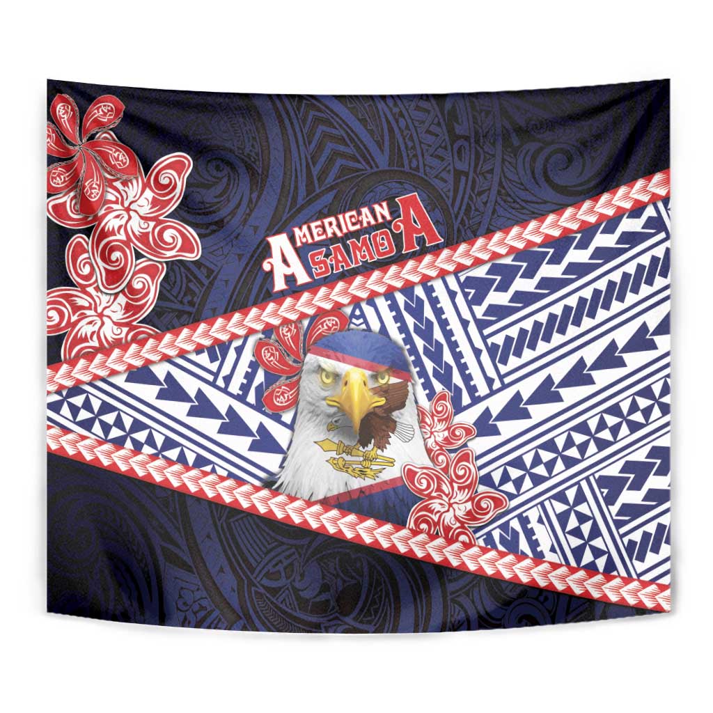 American Samoa Tapestry Bald Eagle With Polynesian Pattern - Polynesian Pride