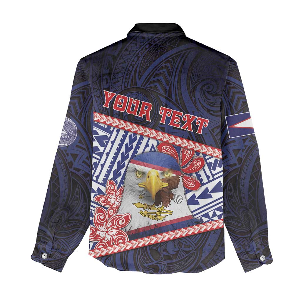 Personalized American Samoa Women Casual Shirt Bald Eagle With Polynesian Pattern - Polynesian Pride