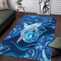 Northern Mariana Islands Area Rug Galaxy Polynesian Shark Tattoo - Polynesian Pride