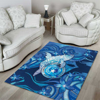 Northern Mariana Islands Area Rug Galaxy Polynesian Shark Tattoo - Polynesian Pride