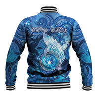 Personalised Northern Mariana Islands Baseball Jacket Galaxy Polynesian Shark Tattoo - Polynesian Pride