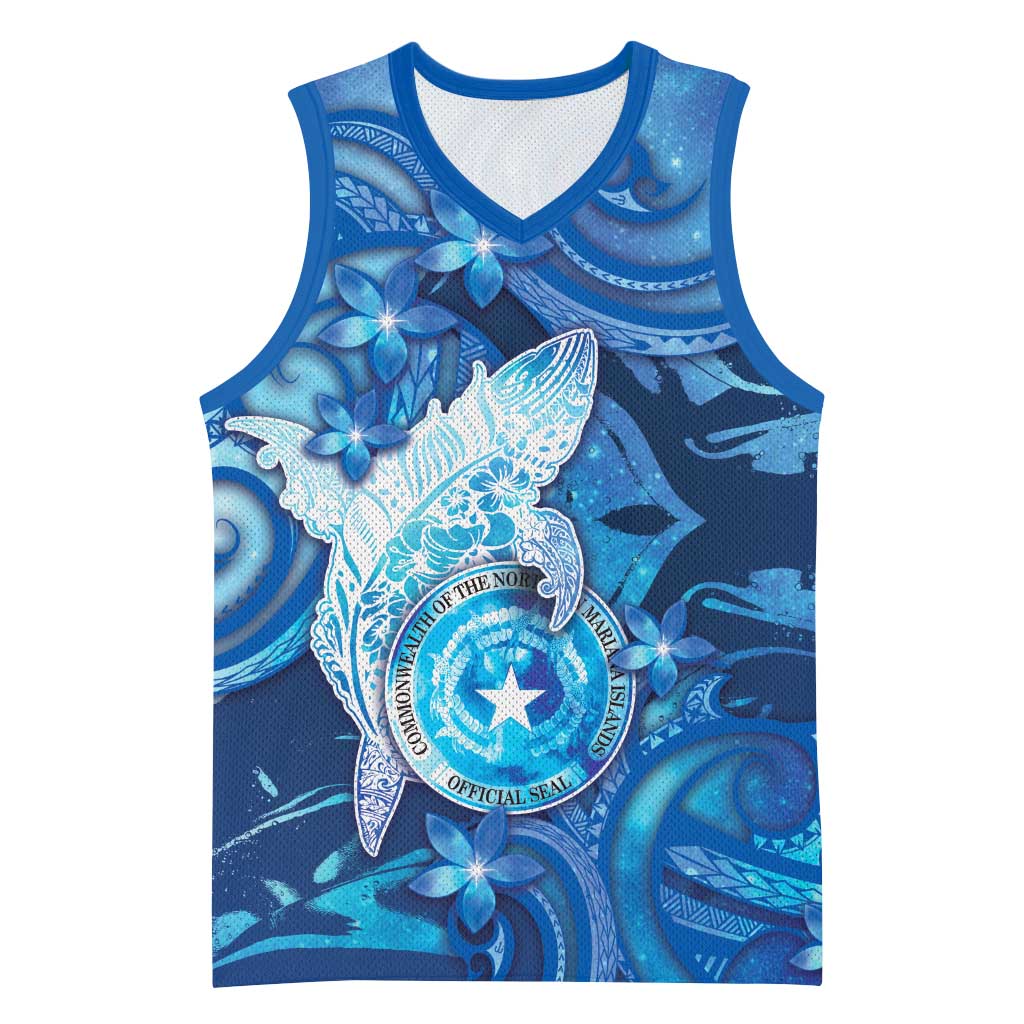 Personalised Northern Mariana Islands Basketball Jersey Galaxy Polynesian Shark Tattoo - Polynesian Pride