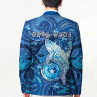 Personalised Northern Mariana Islands Blazer Galaxy Polynesian Shark Tattoo - Polynesian Pride