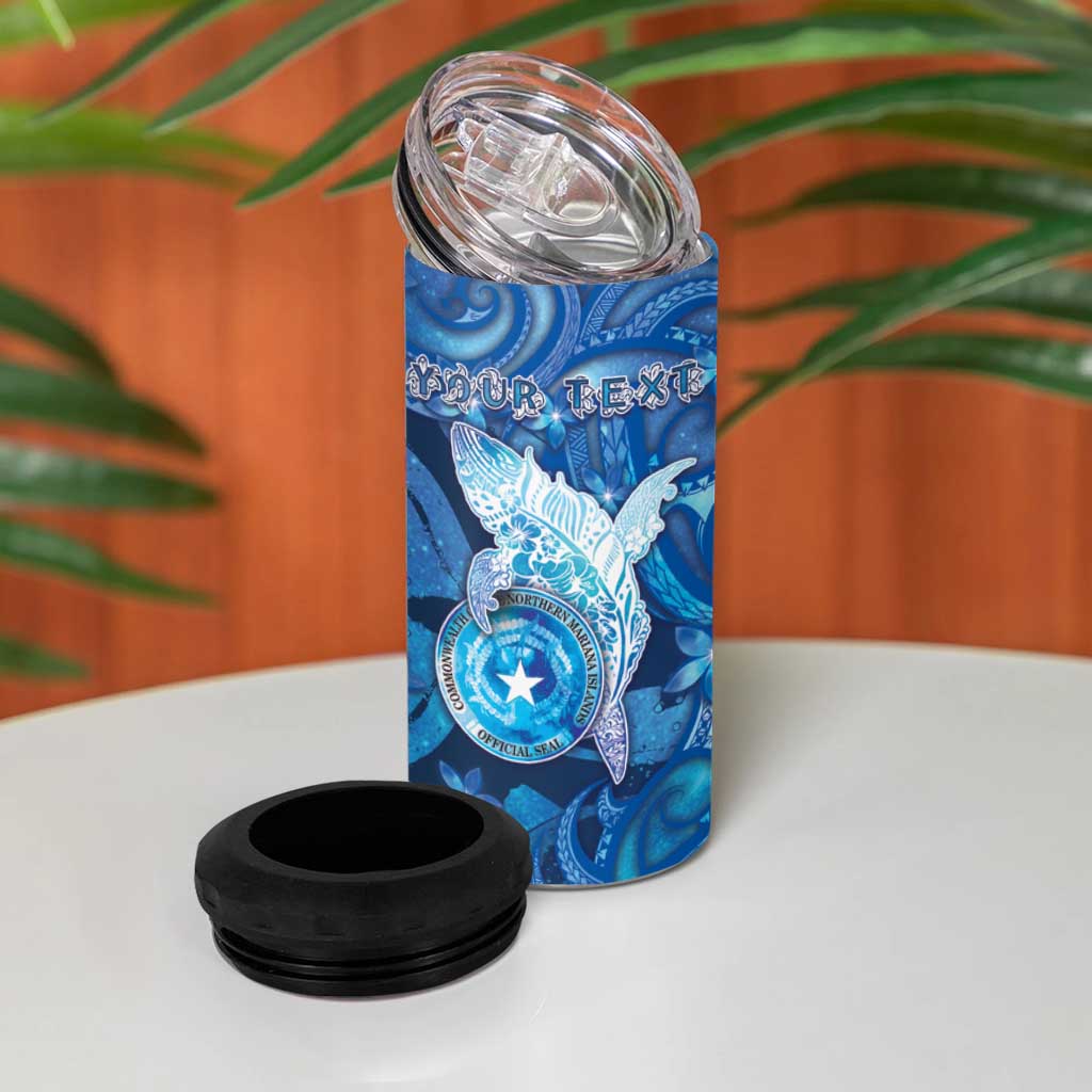 Personalised Northern Mariana Islands 4 in 1 Can Cooler Tumbler Galaxy Polynesian Shark Tattoo - Polynesian Pride