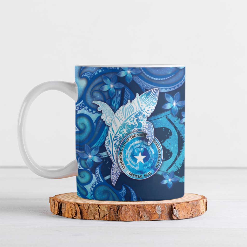 Personalised Northern Mariana Islands Ceramic Mug Galaxy Polynesian Shark Tattoo - Polynesian Pride