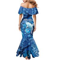 Personalised Northern Mariana Islands Family Matching Mermaid Dress and Hawaiian Shirt Galaxy Polynesian Shark Tattoo - Polynesian Pride