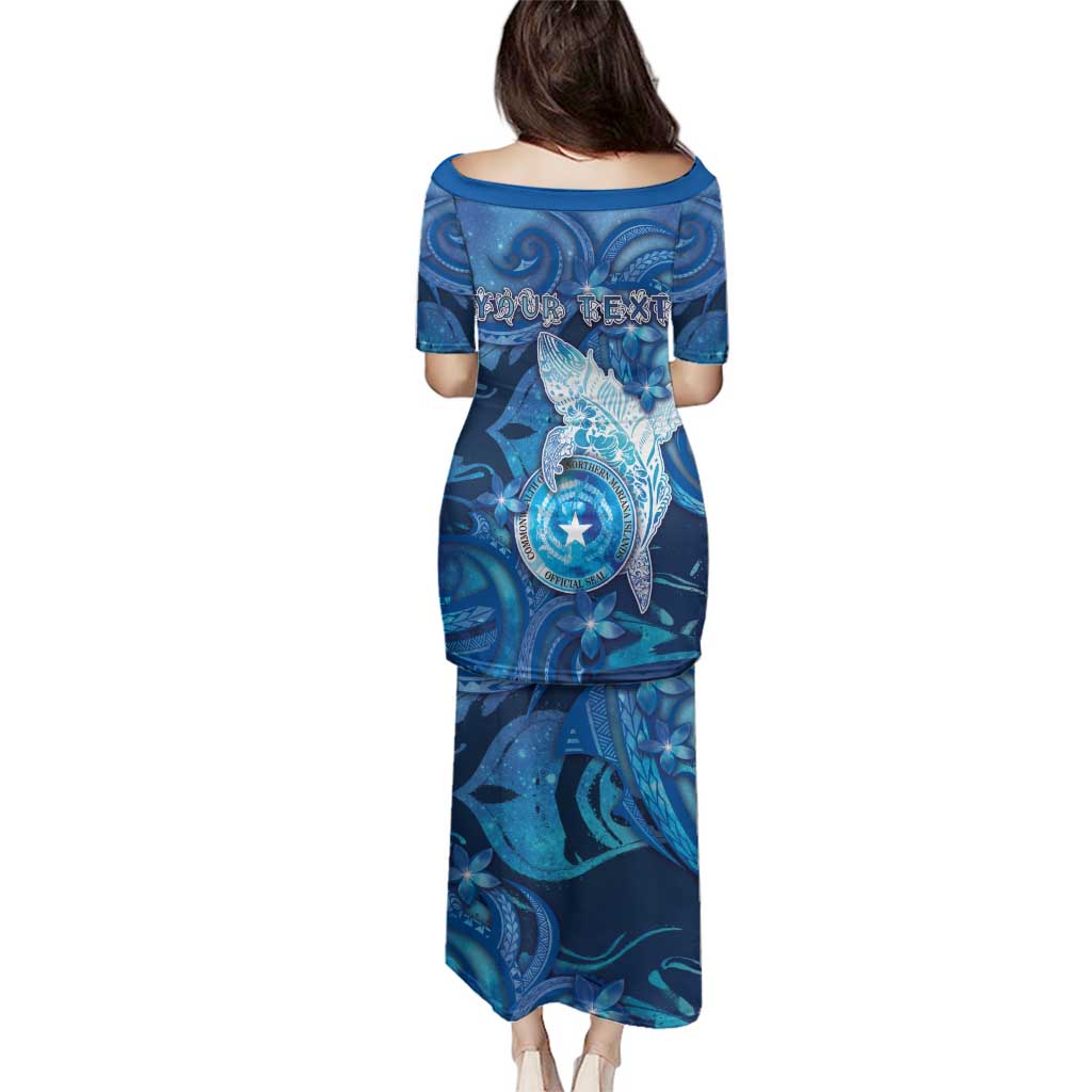 Personalised Northern Mariana Islands Family Matching Puletasi and Hawaiian Shirt Galaxy Polynesian Shark Tattoo - Polynesian Pride