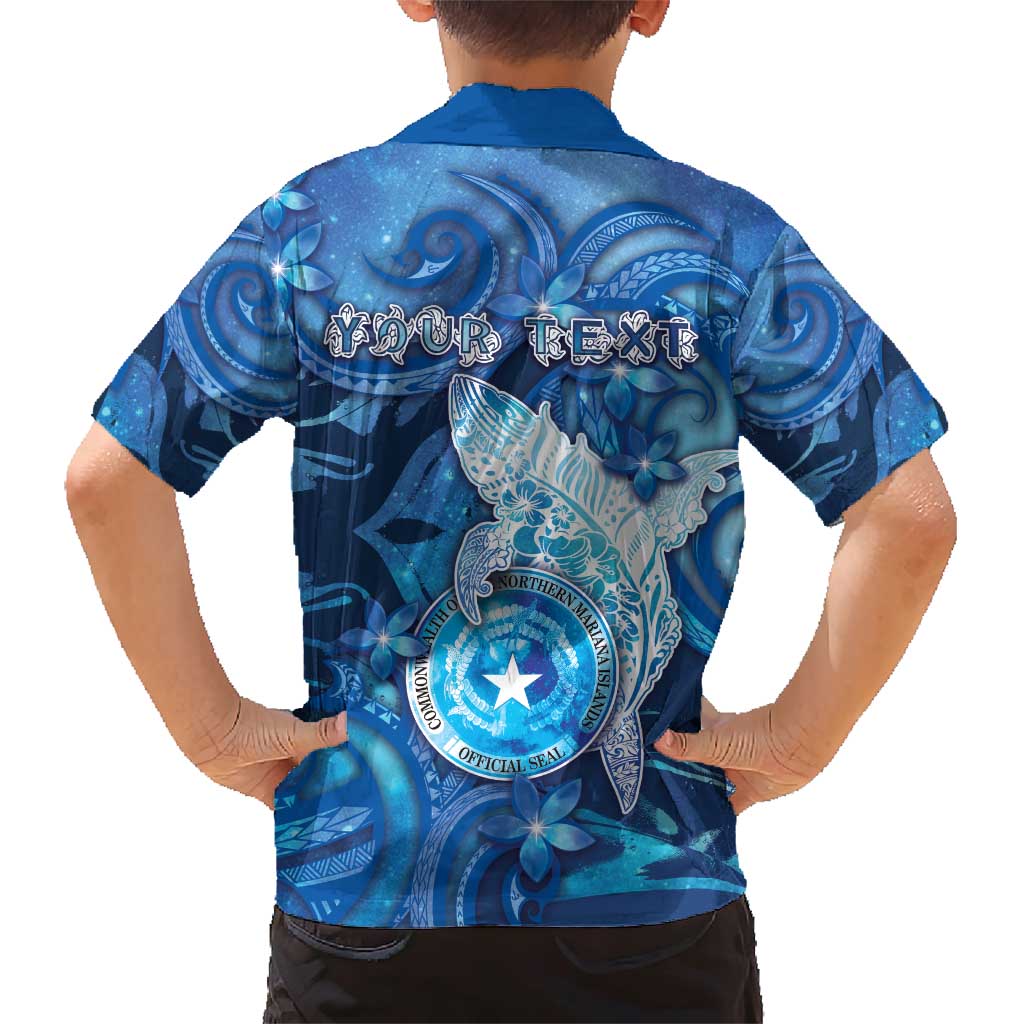 Personalised Northern Mariana Islands Family Matching Short Sleeve Bodycon Dress and Hawaiian Shirt Galaxy Polynesian Shark Tattoo - Polynesian Pride