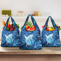 Northern Mariana Islands Grocery Bag Galaxy Polynesian Shark Tattoo - Polynesian Pride