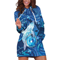 Personalised Northern Mariana Islands Hoodie Dress Galaxy Polynesian Shark Tattoo - Polynesian Pride