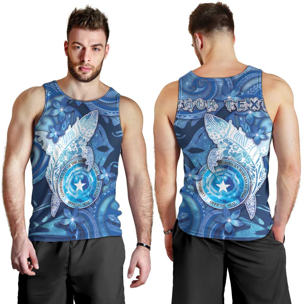 Personalised Northern Mariana Islands Men Tank Top Galaxy Polynesian Shark Tattoo - Polynesian Pride