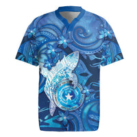 Personalised Northern Mariana Islands Rugby Jersey Galaxy Polynesian Shark Tattoo - Polynesian Pride