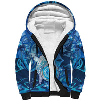 Personalised Northern Mariana Islands Sherpa Hoodie Galaxy Polynesian Shark Tattoo DT05 Unisex Blue - Polynesian Pride