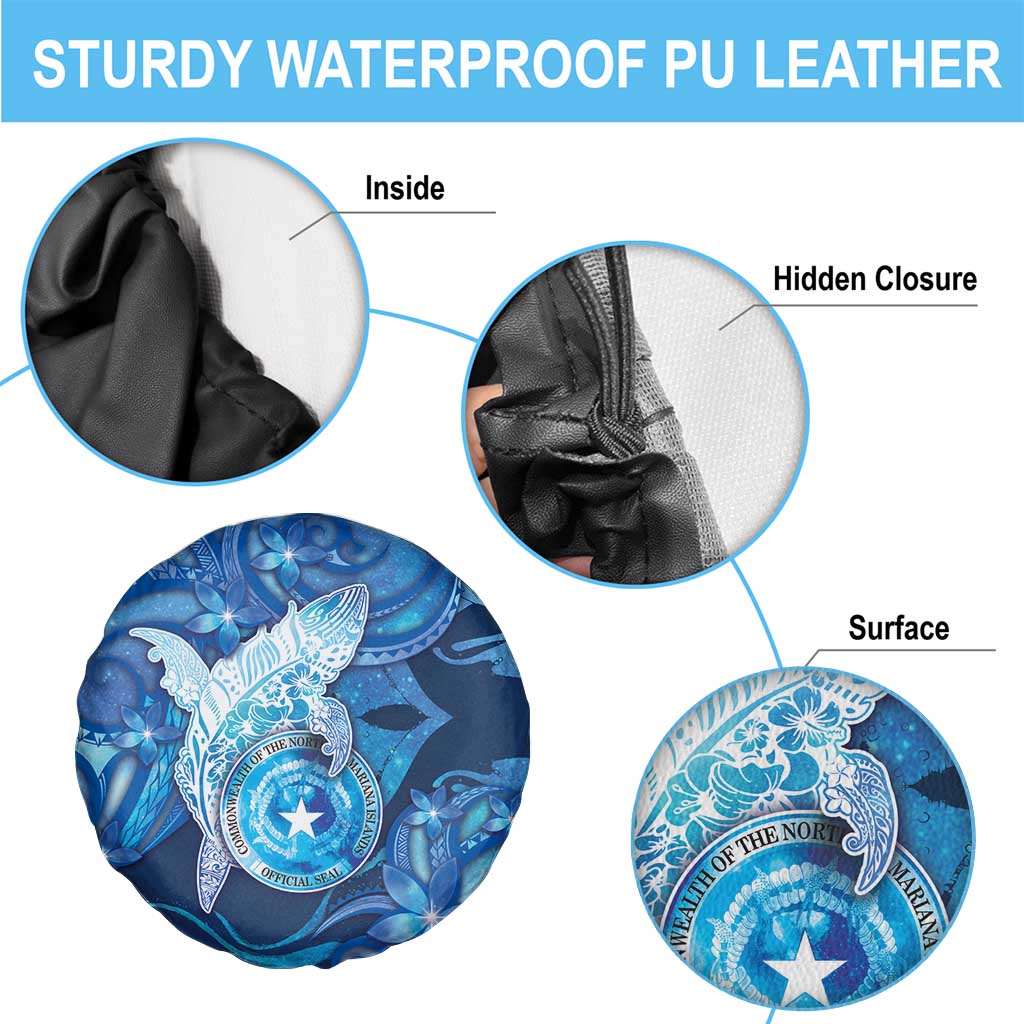 Northern Mariana Islands Spare Tire Cover Galaxy Polynesian Shark Tattoo - Polynesian Pride