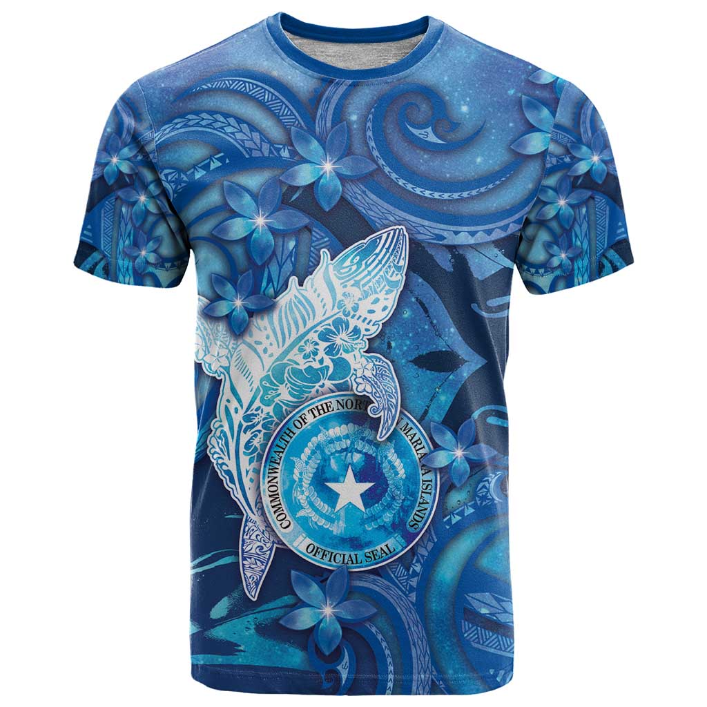 Personalised Northern Mariana Islands T Shirt Galaxy Polynesian Shark Tattoo - Polynesian Pride