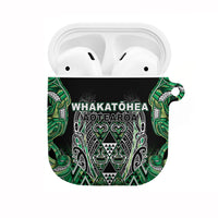 Aotearoa Whakatohea AirPods Case Maori Tribal Green Abalone Paua Shell Pattern DT05 Green - Polynesian Pride