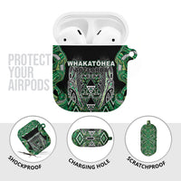 Aotearoa Whakatohea AirPods Case Maori Tribal Green Abalone Paua Shell Pattern DT05 - Polynesian Pride