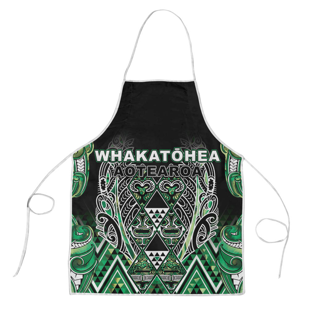 Aotearoa Whakatohea Apron Maori Tribal Green Abalone Paua Shell Pattern