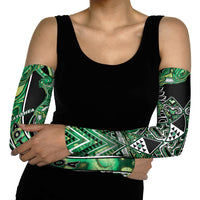 Aotearoa Whakatohea Arm Sleeves Maori Tribal Green Abalone Paua Shell Pattern DT05 - Polynesian Pride