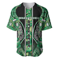 Aotearoa Whakatohea Baseball Jersey Maori Tribal Green Abalone Paua Shell Pattern DT05 Green - Polynesian Pride