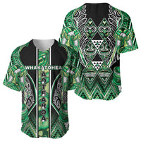 Aotearoa Whakatohea Baseball Jersey Maori Tribal Green Abalone Paua Shell Pattern DT05 - Polynesian Pride