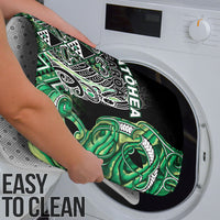 Aotearoa Whakatohea Bathroom Set Maori Tribal Green Abalone Paua Shell Pattern DT05 - Polynesian Pride