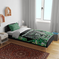 Aotearoa Whakatohea Bedding Set Maori Tribal Green Abalone Paua Shell Pattern DT05 - Polynesian Pride