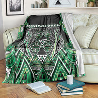 Aotearoa Whakatohea Blanket Maori Tribal Green Abalone Paua Shell Pattern DT05 Green - Polynesian Pride