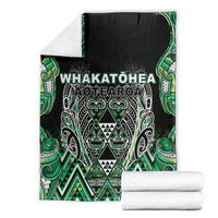 Aotearoa Whakatohea Blanket Maori Tribal Green Abalone Paua Shell Pattern DT05 - Polynesian Pride
