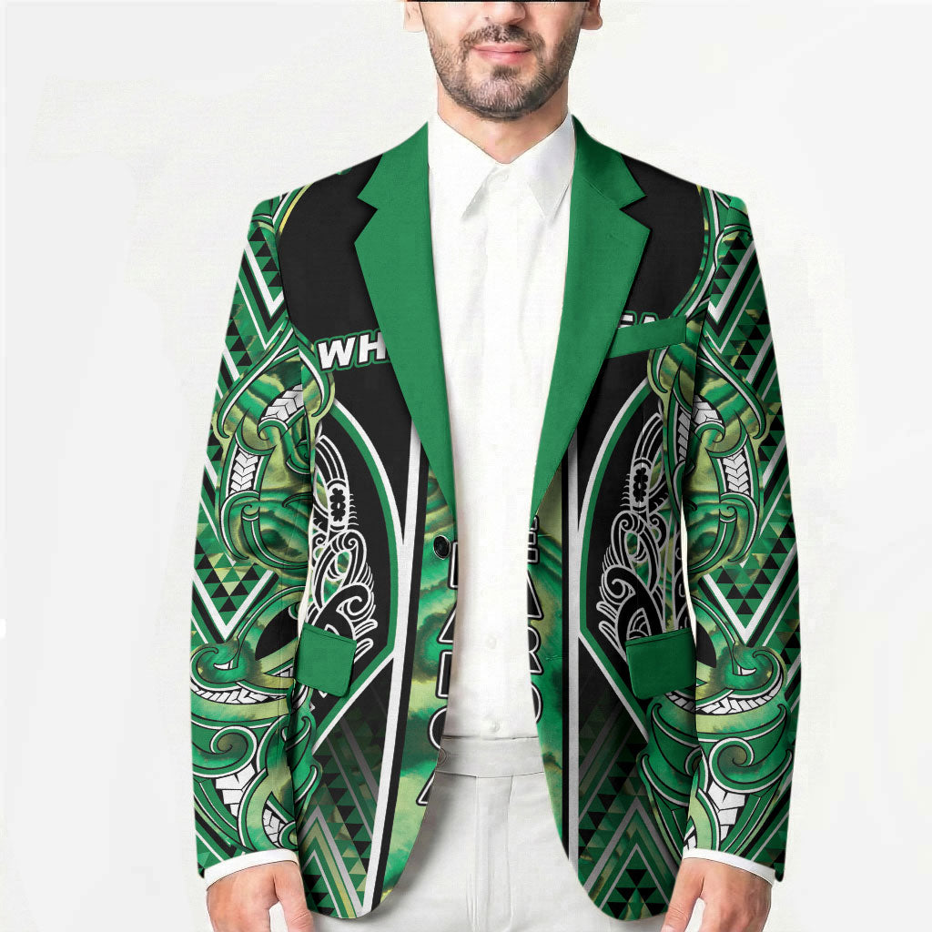 Aotearoa Whakatohea Blazer Maori Tribal Green Abalone Paua Shell Pattern DT05 - Polynesian Pride