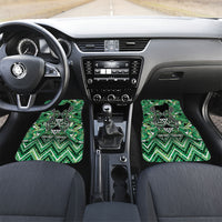 Aotearoa Whakatohea Car Mats Maori Tribal Green Abalone Paua Shell Pattern DT05 Set 2pcs - Front Green - Polynesian Pride