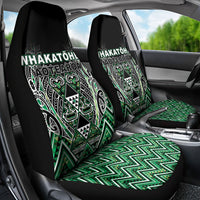Aotearoa Whakatohea Car Seat Cover Maori Tribal Green Abalone Paua Shell Pattern DT05 - Polynesian Pride