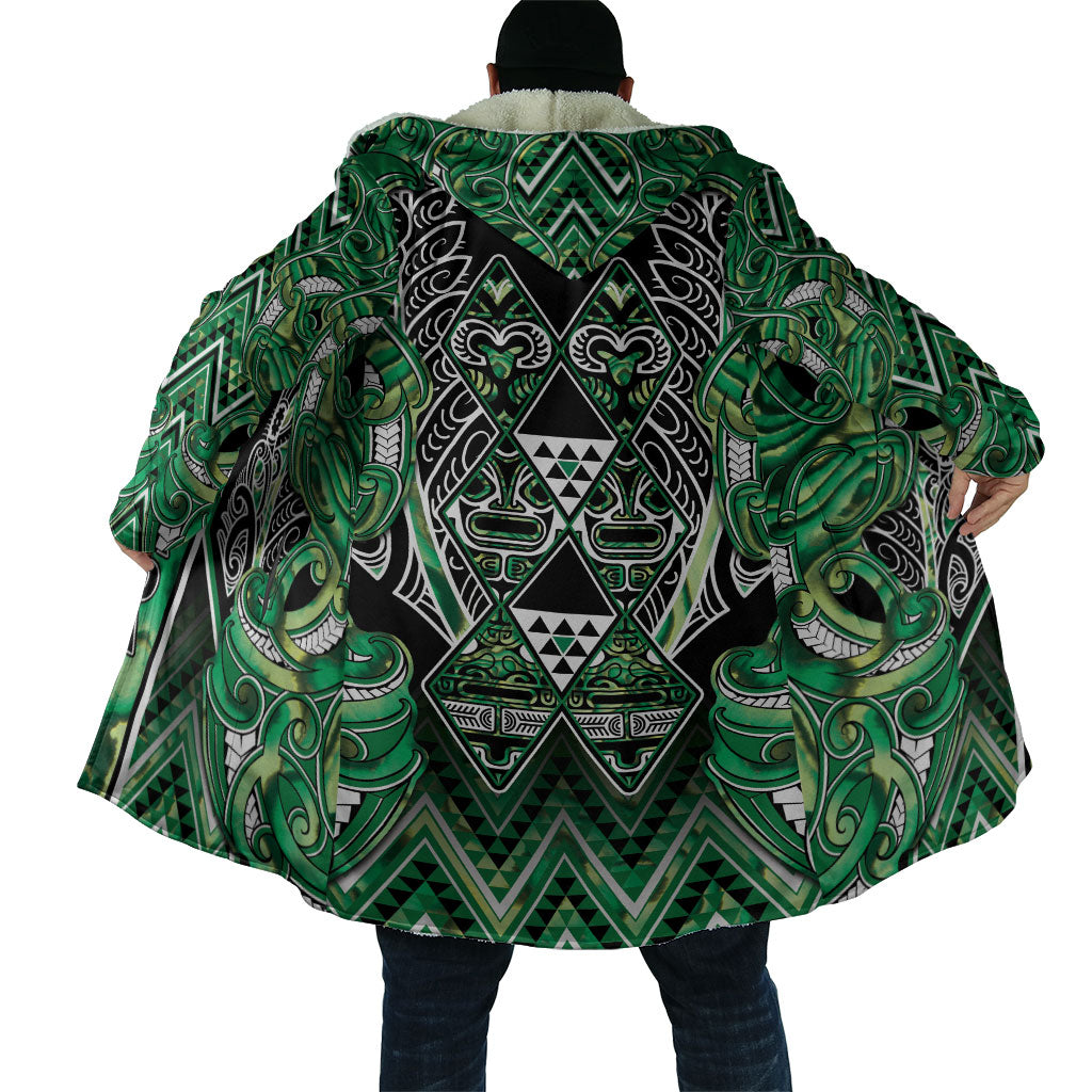 Aotearoa Whakatohea Cloak Maori Tribal Green Abalone Paua Shell Pattern DT05 - Polynesian Pride