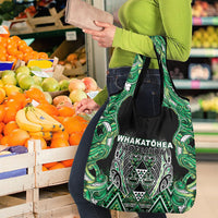 Aotearoa Whakatohea Grocery Bag Maori Tribal Green Abalone Paua Shell Pattern DT05 - Polynesian Pride