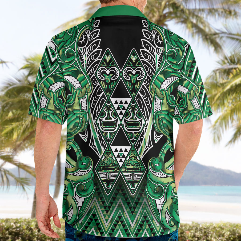 Aotearoa Whakatohea Hawaiian Shirt Maori Tribal Green Abalone Paua Shell Pattern DT05 - Polynesian Pride