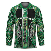 Aotearoa Whakatohea Hockey Jersey Maori Tribal Green Abalone Paua Shell Pattern DT05 Unisex Green - Polynesian Pride