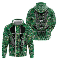 Aotearoa Whakatohea Hoodie Maori Tribal Green Abalone Paua Shell Pattern DT05 - Polynesian Pride