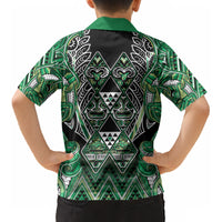 Aotearoa Whakatohea Kid Hawaiian Shirt Maori Tribal Green Abalone Paua Shell Pattern DT05 - Polynesian Pride