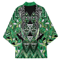Aotearoa Whakatohea Kimono Maori Tribal Green Abalone Paua Shell Pattern DT05 - Polynesian Pride