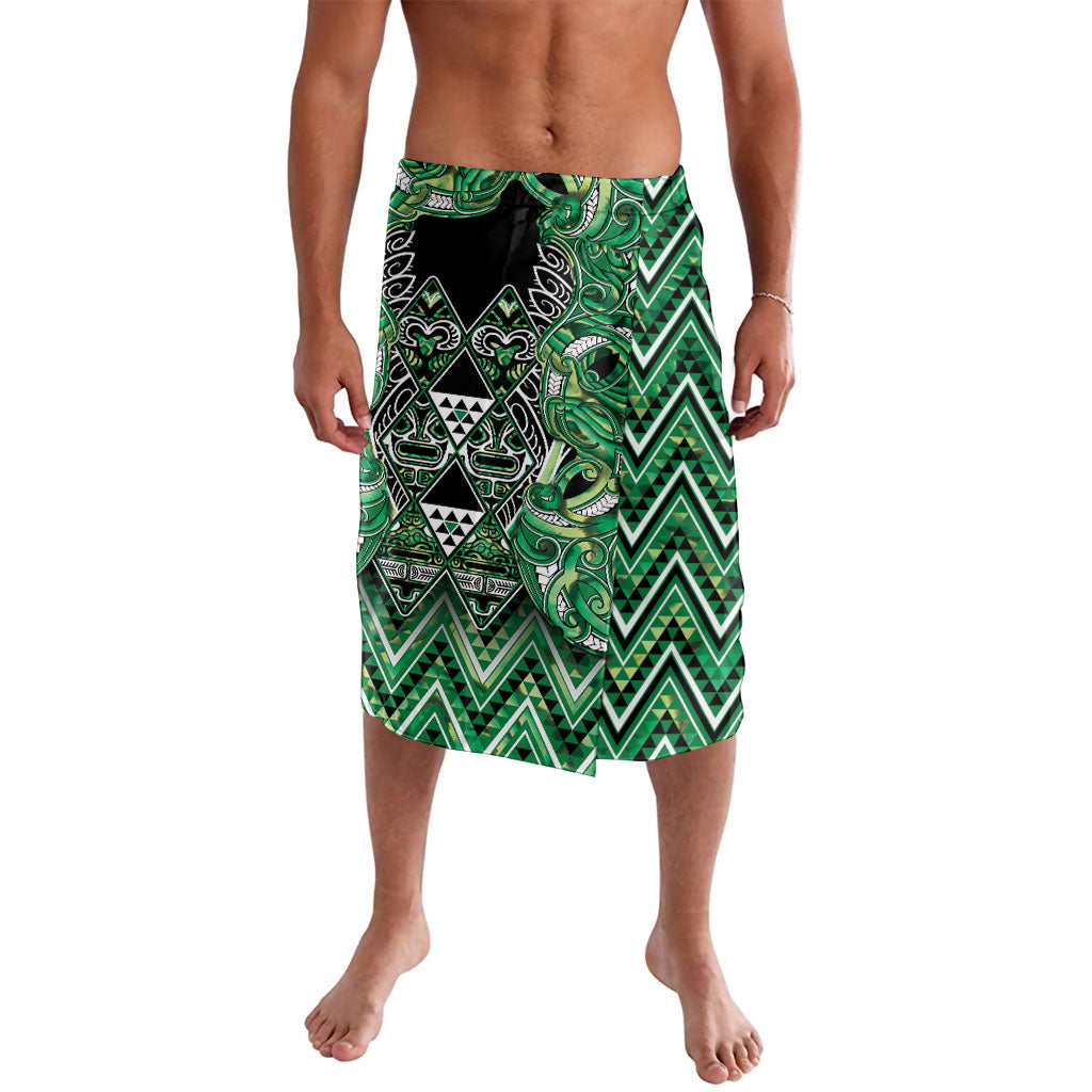 Aotearoa Whakatohea Lavalava Maori Tribal Green Abalone Paua Shell Pattern DT05 Green - Polynesian Pride