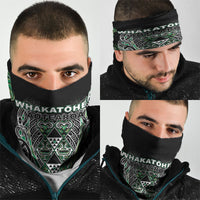 Aotearoa Whakatohea Neck Gaiter Maori Tribal Green Abalone Paua Shell Pattern DT05 - Polynesian Pride