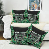 Aotearoa Whakatohea Pillow Cover Maori Tribal Green Abalone Paua Shell Pattern DT05 - Polynesian Pride