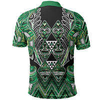 Aotearoa Whakatohea Polo Shirt Maori Tribal Green Abalone Paua Shell Pattern DT05 - Polynesian Pride