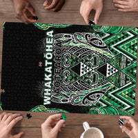 Aotearoa Whakatohea Puzzle Maori Tribal Green Abalone Paua Shell Pattern DT05 - Polynesian Pride